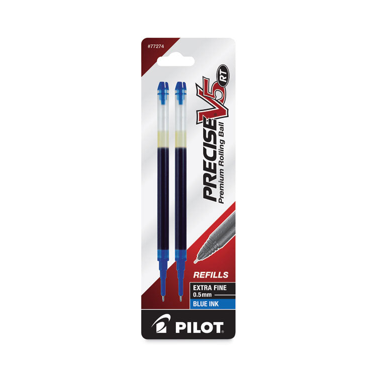 Pilot® Refill for Pilot Precise V5 RT Rolling Ball, Extra-Fine Conical Tip, Blue Ink, 2/Pack (PIL77274)