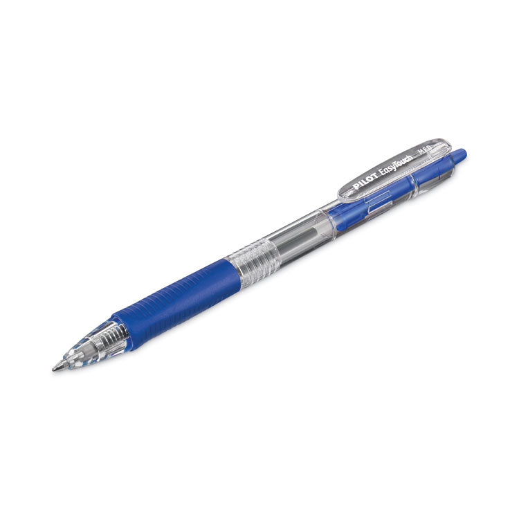 Pilot® EasyTouch Ballpoint Pen, Retractable, Medium 1 mm, Blue Ink, Clear Barrel, Dozen (PIL32221)