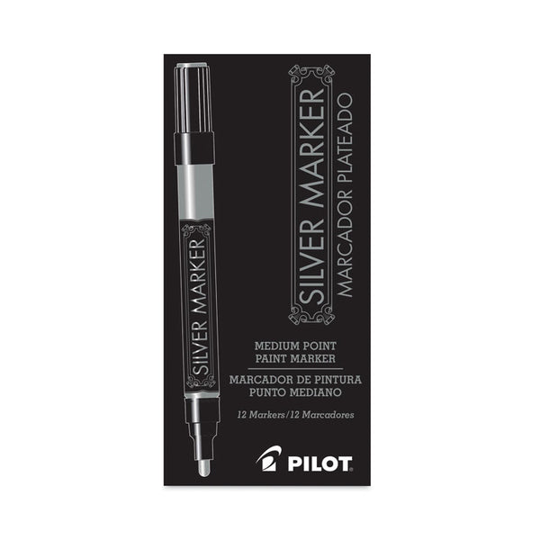 Pilot® Creative Art and Crafts Marker, Medium Brush Tip, Silver (PIL41800)