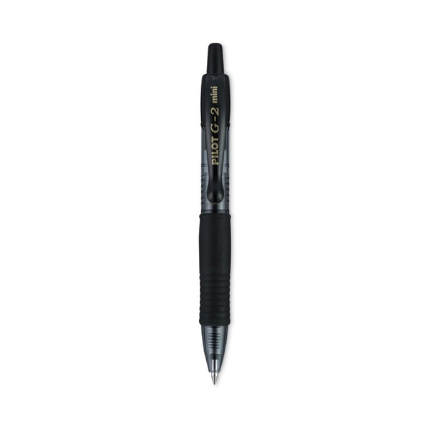 Pilot® G2 Mini Gel Pen, Retractable, Fine 0.7 mm, Black Ink, Smoke/Black Barrel, 4/Pack (PIL31734)