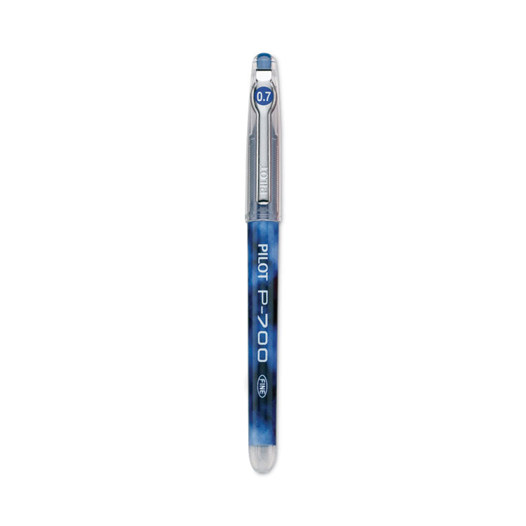 Pilot® Precise P-700 Gel Pen, Stick, Fine 0.7 mm, Blue Ink, Blue Barrel, Dozen (PIL38611)