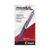 Pilot® Precise V5RT Roller Ball Pen, Retractable, Extra-Fine 0.5 mm, Purple Ink, Purple Barrel, Dozen (PIL26066)