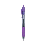 Pilot® G2 Premium Gel Pen, Retractable, Extra-Fine 0.5 mm, Purple Ink, Smoke/Purple Barrel, Dozen (PIL31006)