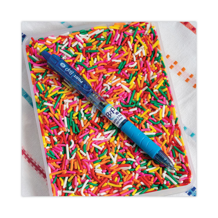 Pilot® B2P Bottle-2-Pen Recycled Ballpoint Pen, Retractable, Medium 1 mm, Blue Ink, Translucent Blue Barrel, Dozen (PIL32801) 1 Dozen