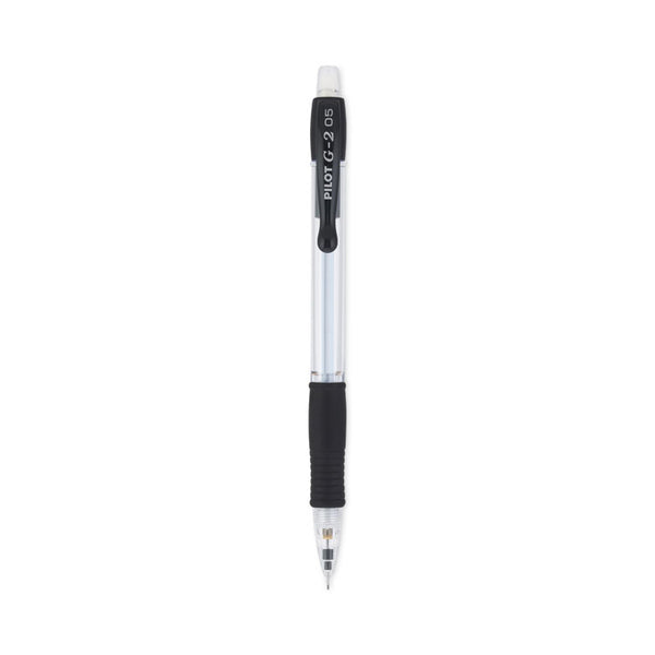 Pilot® G2 Mechanical Pencil, 0.5 mm, HB (#2), Black Lead, Clear/Black Barrel, Dozen (PIL51014)