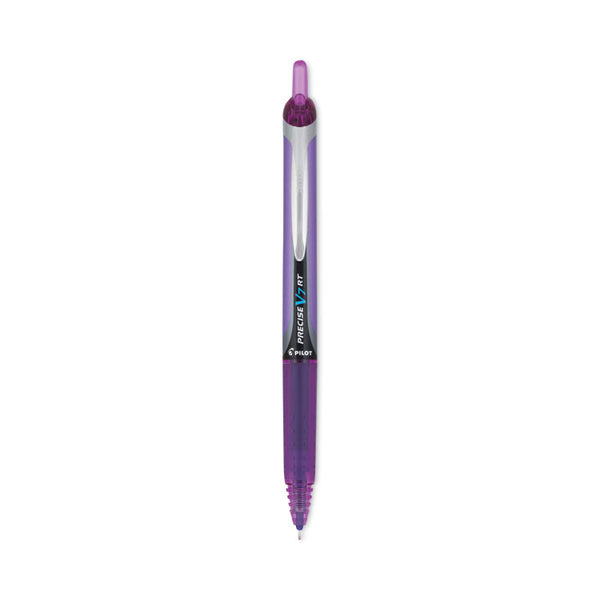 Pilot® Precise V7RT Roller Ball Pen, Retractable, Fine 0.7 mm, Purple Ink, Purple Barrel (PIL26071)