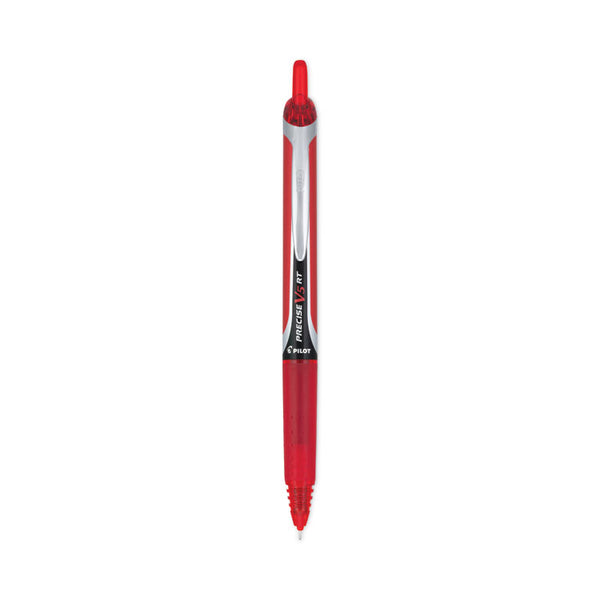 Pilot® Precise V5RT Roller Ball Pen, Retractable, Extra-Fine 0.5 mm, Red Ink, Red Barrel, Dozen (PIL26064)