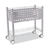 Vertiflex® File Cart with Open Top, Metal, 1 Shelf, 2 Bins, 28.25" x 13.75" x 27.38", Matte Gray (VRTVF52000) Each