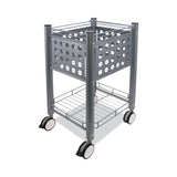 Vertiflex® Sidekick File Cart, Metal, 1 Shelf, 1 Bin, 13.75" x 15.5" x 26.25", Matte Gray (VRTVF52002) Each
