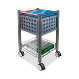 Vertiflex® Sidekick File Cart, Metal, 1 Shelf, 1 Bin, 13.75" x 15.5" x 26.25", Matte Gray (VRTVF52002) Each