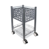 Vertiflex® Sidekick File Cart, Metal, 1 Shelf, 1 Bin, 13.75" x 15.5" x 26.25", Matte Gray (VRTVF52002) Each