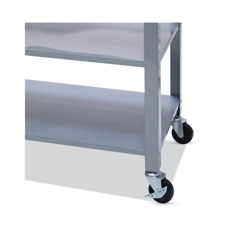 Vertiflex® Countertop Serving Cart, Wood, 3 Shelves, 3 Drawers, 35.5" x 19.75" x 34.25", Oak/Gray (VRTVF53039) Each