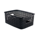 Advantus Plastic Weave Bin, Small, 10" x 7.5" x 4", Black (AVT36000) Each