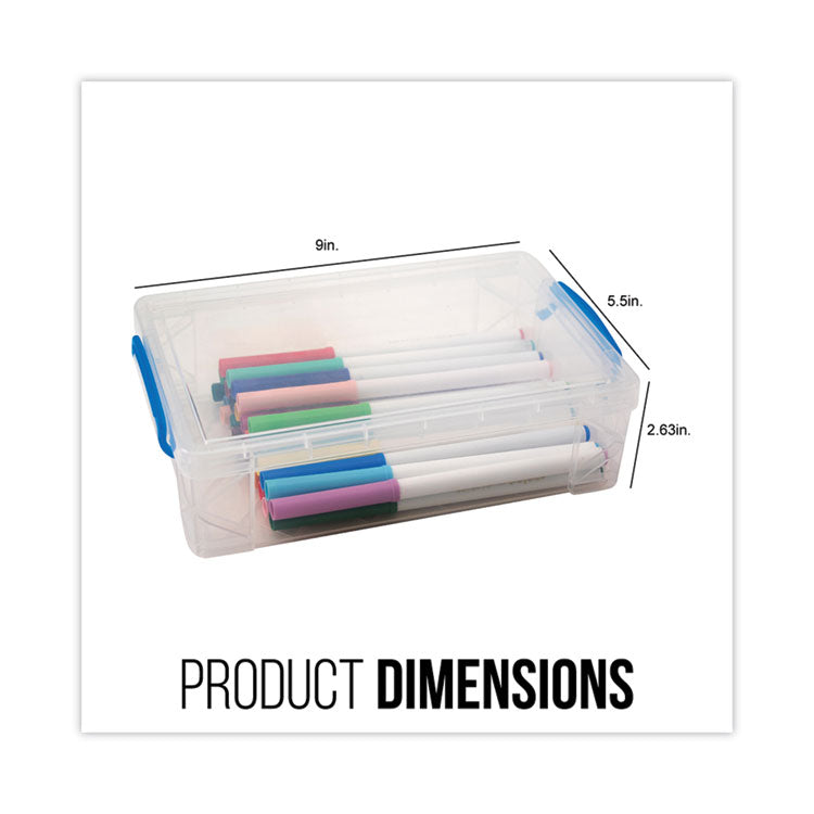 Advantus Super Stacker Large Pencil Box, Plastic, 9 x 5.5 x 2.62, Clear (AVT37539) Each