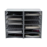 Advantus Snap Configurable Tray System, 12 Compartments, 22.75 x 9.75 x 13, Gray (AVT39412) Each