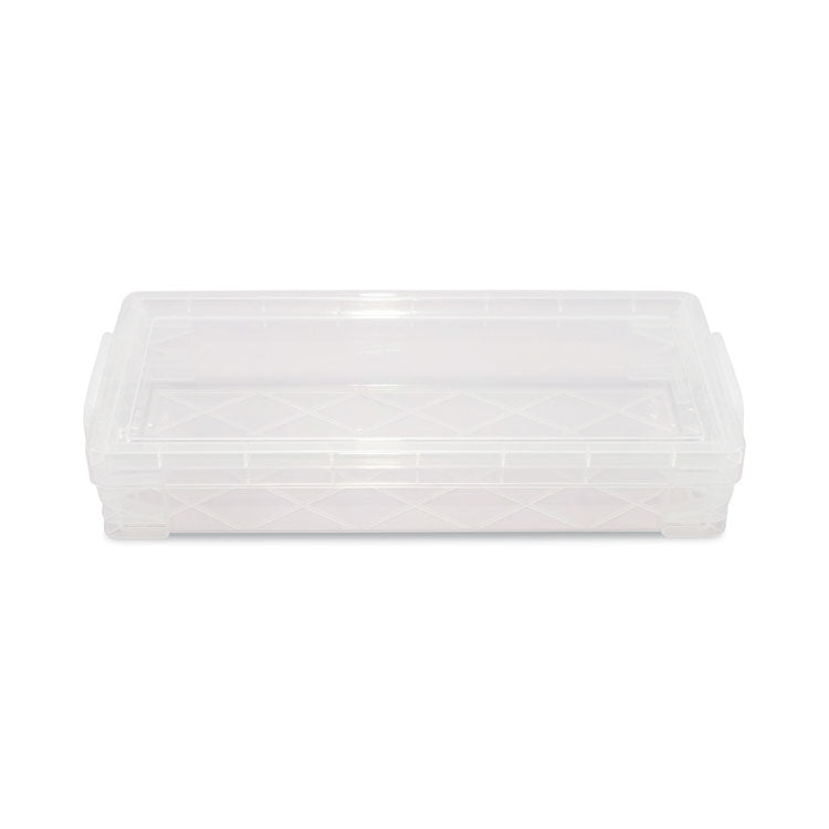 Advantus Super Stacker Pencil Box, Plastic, 8.25 x 3.75 x 1.5, Clear (AVT40309) Each