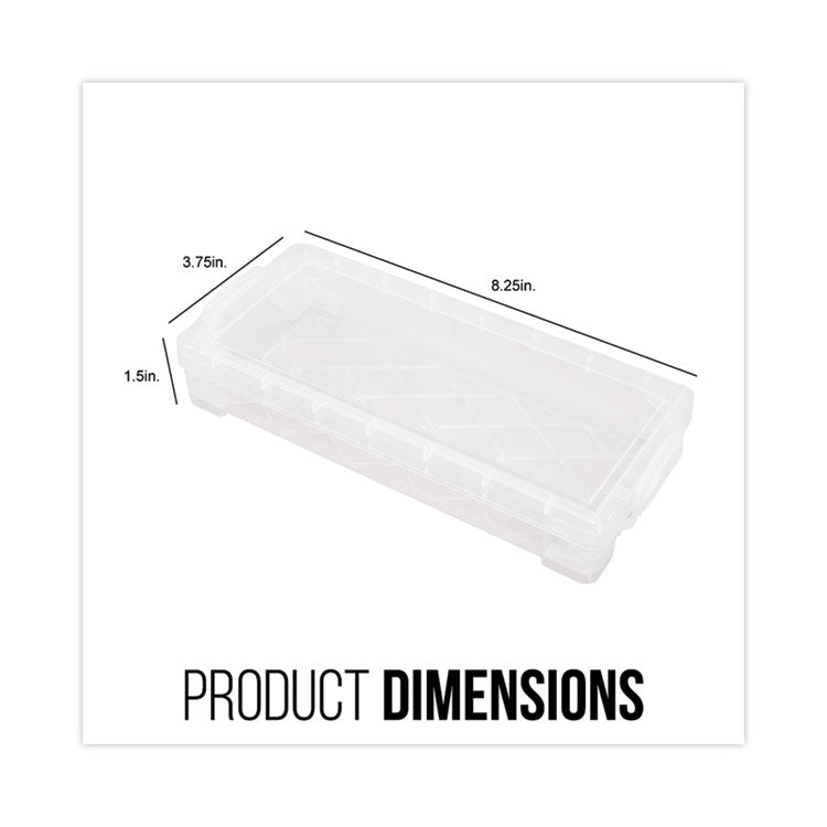 Advantus Super Stacker Pencil Box, Plastic, 8.25 x 3.75 x 1.5, Clear (AVT40309) Each