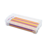 Advantus Super Stacker Pencil Box, Plastic, 8.25 x 3.75 x 1.5, Clear (AVT40309) Each