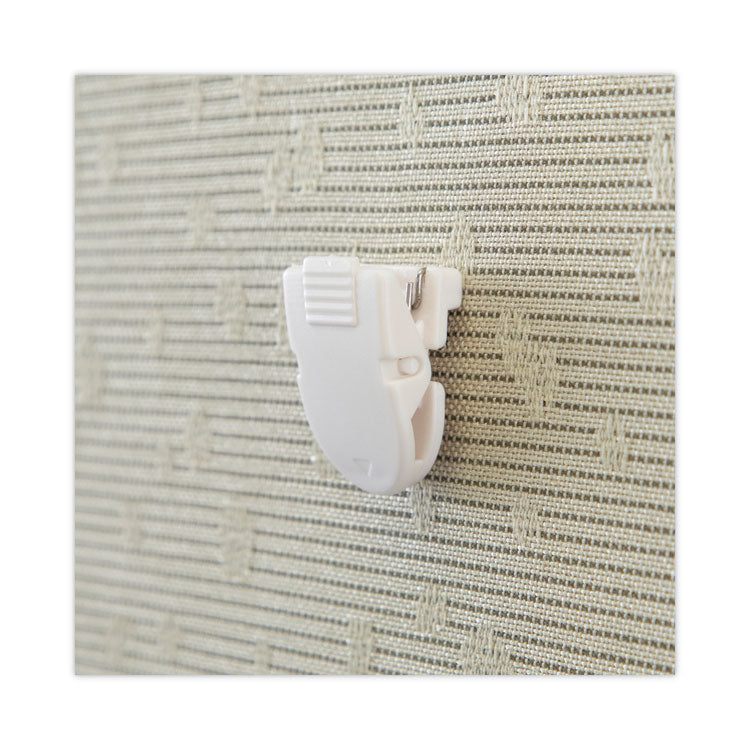Advantus Wall Clips for Fabric Panels, 40 Sheet Capacity, White, 4/Pack (AVT75300) Pack of 4