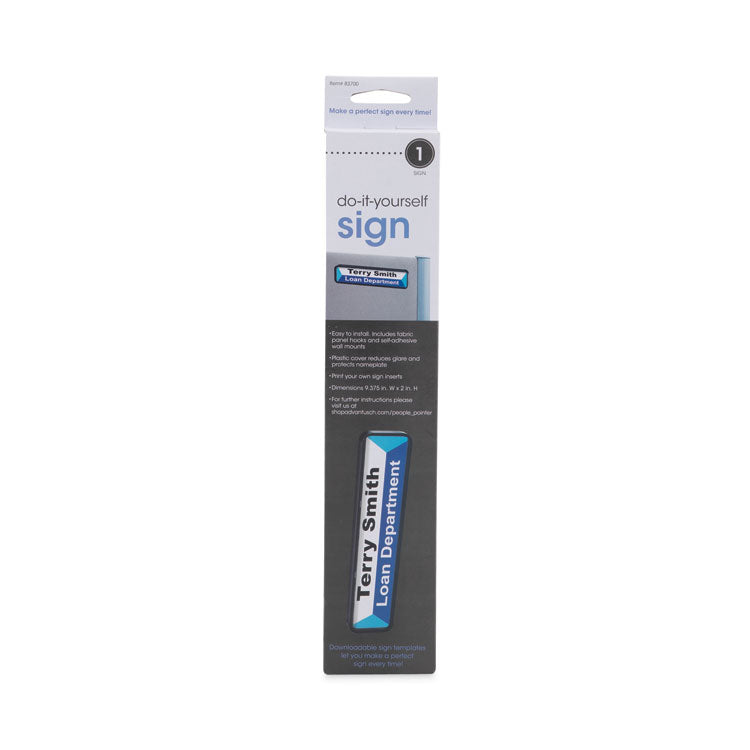 Advantus Panel Wall Sign Name Holder, Acrylic, 9 x 2, 6/Pack, Clear (AVT75329) Pack of 6