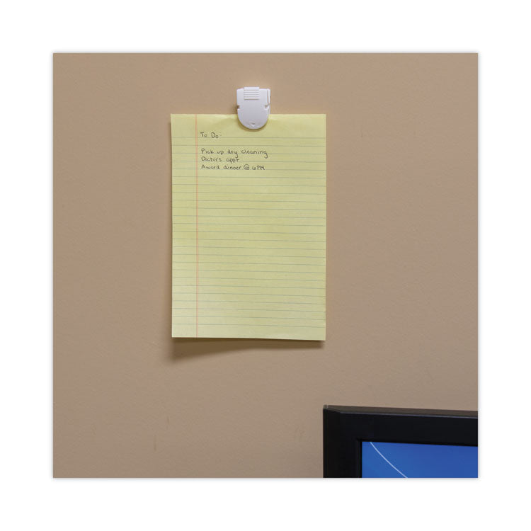 Advantus Magnetic/Adhesive Clips, 0.25" Jaw Capacity, White, 20/Box (AVT75356) Box of 20