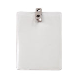 Advantus ID Badge Holders with Clip, Vertical, Clear 3.8" x 4.25" Holder, 3.13" x 3.75" Insert, 50/Pack (AVT75457) Box of 50