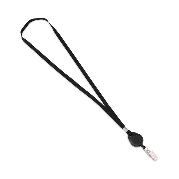 Advantus Lanyards with Retractable ID Reels, Metal Clip Fastener, 34" Long, Black, 12/Pack (AVT75549) Box of 12