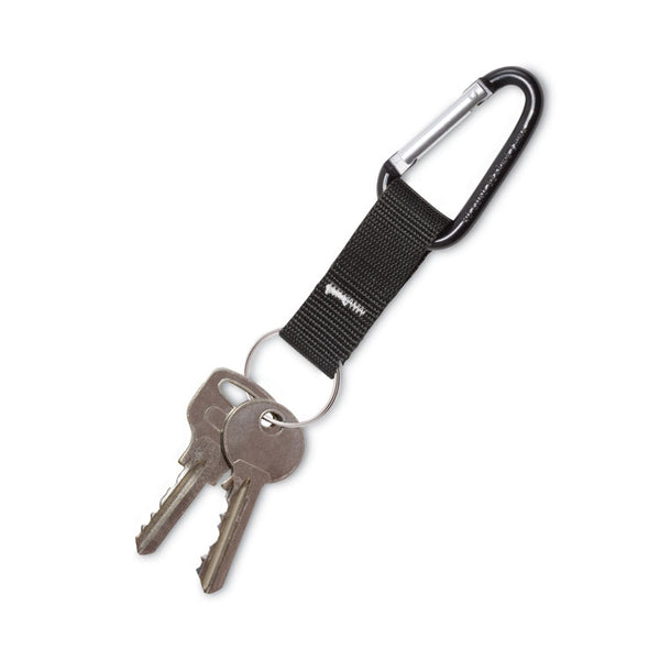 Advantus Carabiner Key Chains, Split Key Rings, Aluminum, Black, 10/Pack (AVT75556)