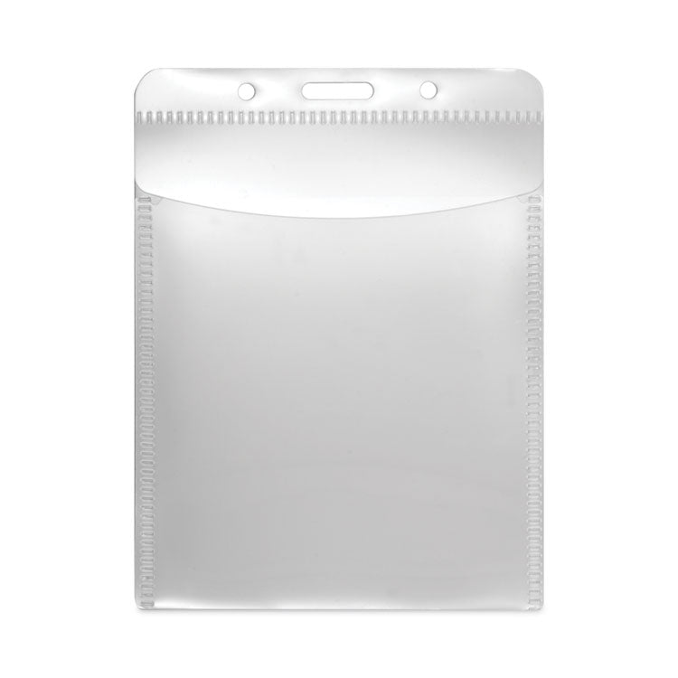 Advantus PVC-Free Badge Holders, Vertical, Clear 3.5" x 5.13" Holder, 3.13" x 4.13" Insert, 50/Pack (AVT75604) Pack of 50