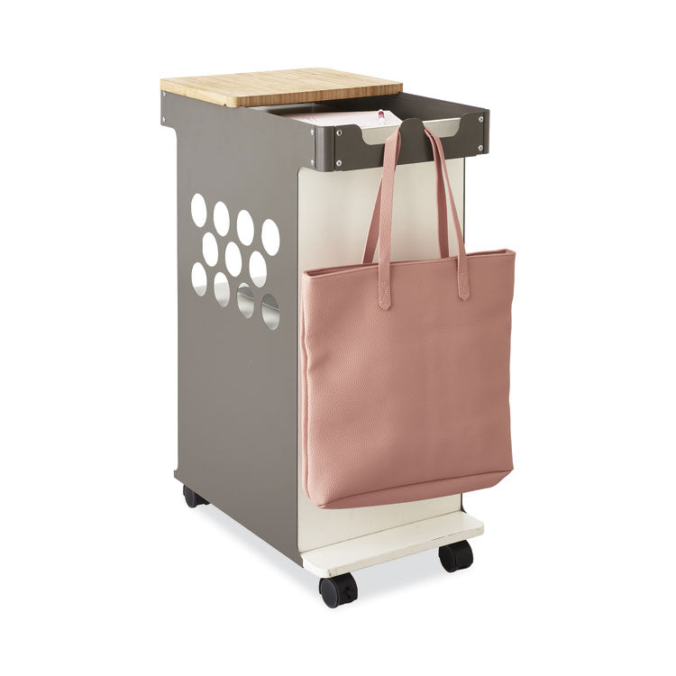 Safco Mini Rolling Storage Cart, 29.75w x 15.75d x 16.5h, White, 200-lb Capacity (SAF5209WH)