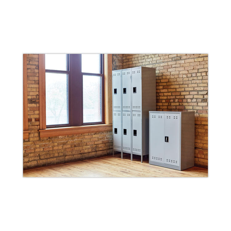 Safco® Double-Tier, Three-Column Locker, 36w x 18d x 78h, Two-Tone Gray (SAF5526GR)