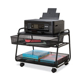 Safco® Onyx Under Desk Machine Stand, Metal, 1 Shelf, 1 Drawer, 1 Bin, 100 lb Capacity, 21" x 16" x 17.5", Black (SAF5208BL) Each