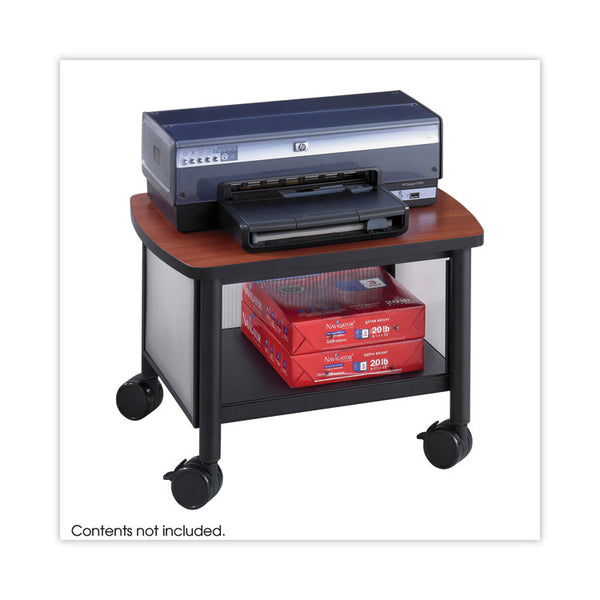 Safco® Impromptu Under-Desk Machine Stand, Metal, 2 Shelves, 100 lb Capacity, 20.5" x 16.5" x 14.5", Cherry/White/Black (SAF1862BL) Each
