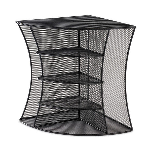 Safco® Onyx Mesh Corner Organizer, Six Sections, 15 x 11 x 13, Black (SAF3261BL)