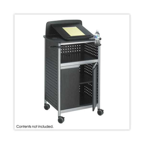 Safco® Scoot Multipurpose Mobile Lectern, 28.75 x 22 x 49.75, Black/Silver (SAF8922BL) Each