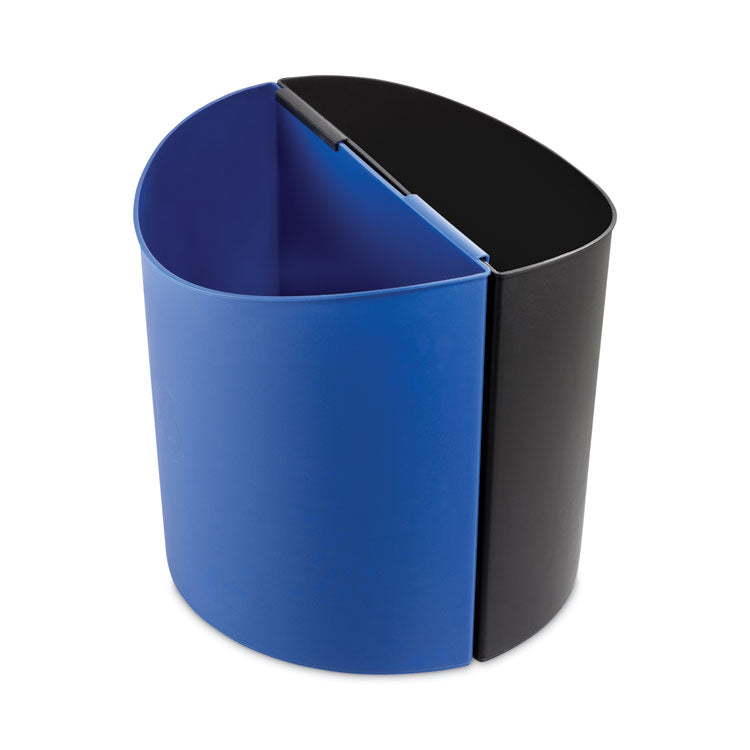 Safco® Desk-Side Recycling Receptacle, 7 gal, Plastic, Black/Blue (SAF9928BB)