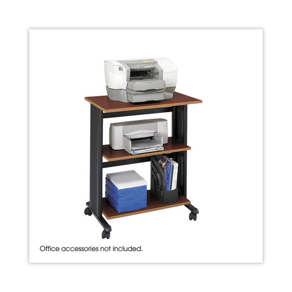 Safco® Muv Three Level Machine Cart/Printer Stand, Engineered Wood, 3 Shelves, 29.5" x 20" x 35", Cherry/Black (SAF1881CY) Each