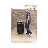 Safco® Canmeleon Recessed Panel Receptacles, 15 gal, Polyethylene, Black (SAF9474BL) Each