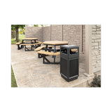 Safco® Canmeleon Recessed Panel Receptacles, 15 gal, Polyethylene, Black (SAF9474BL) Each