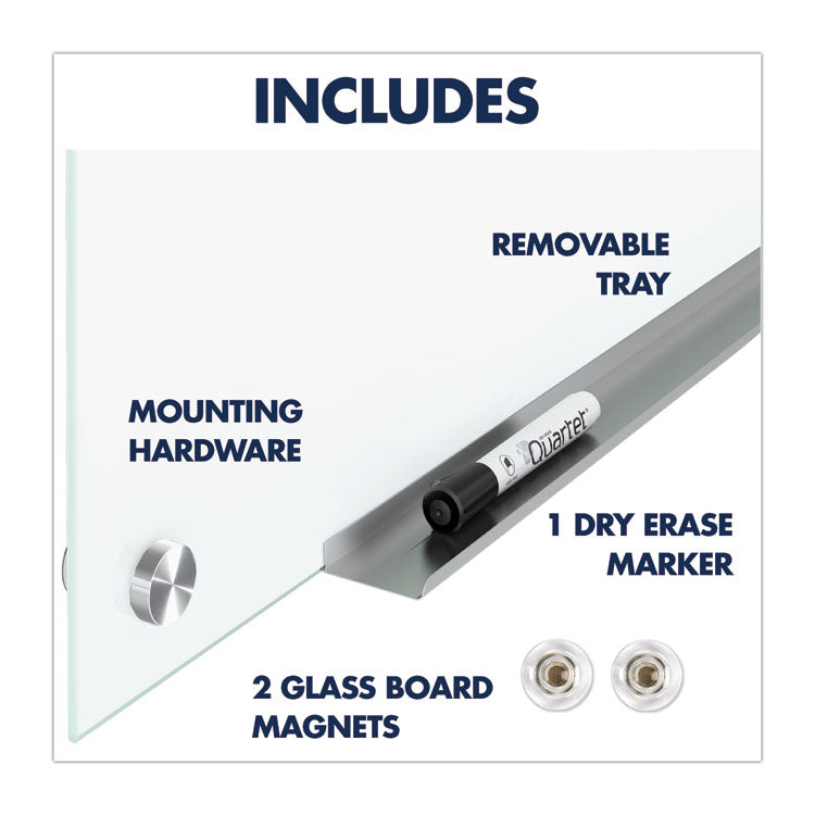 Quartet® Brilliance Glass Dry-Erase Boards, 36 x 24, White Surface (QRTG23624W)