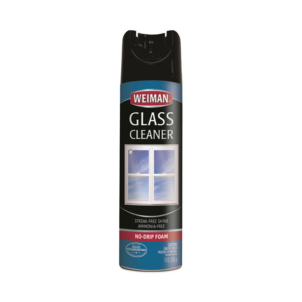 WEIMAN® Foaming Glass Cleaner, 19 oz Aerosol Spray Can, 6/Carton (WMN10CT)
