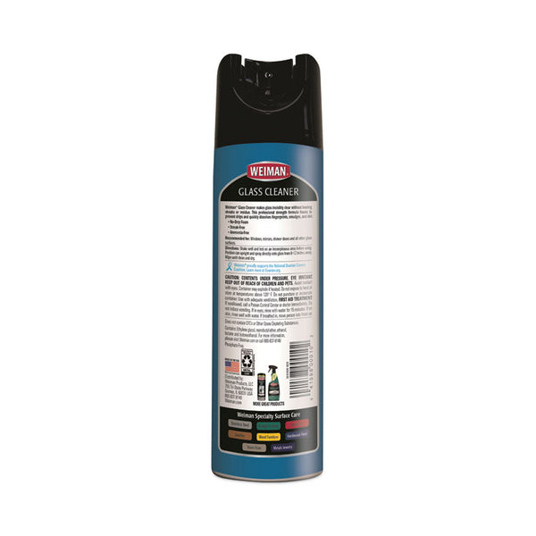 WEIMAN® Foaming Glass Cleaner, 19 oz Aerosol Spray Can, 6/Carton (WMN10CT)