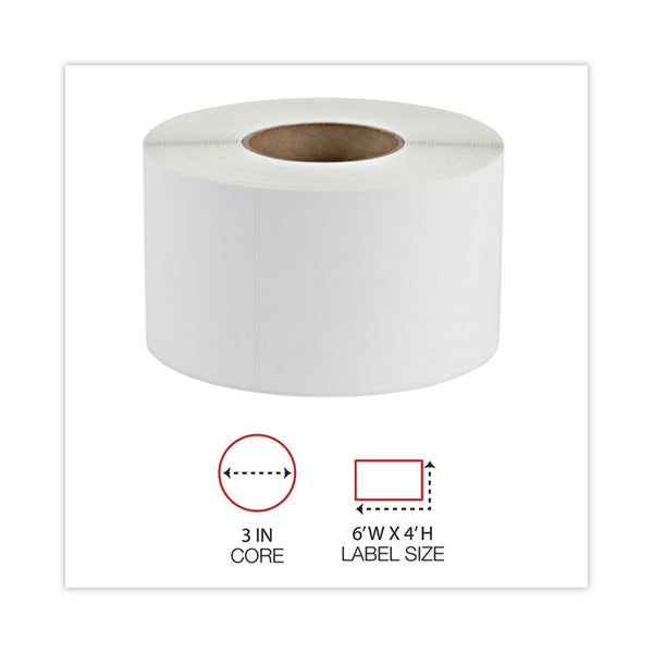 Universal® Thermal Transfer Blank Shipping Labels, Label Printers, 4 x 6, White, 1,000/Roll, 4 Rolls/Carton (UNV598342)