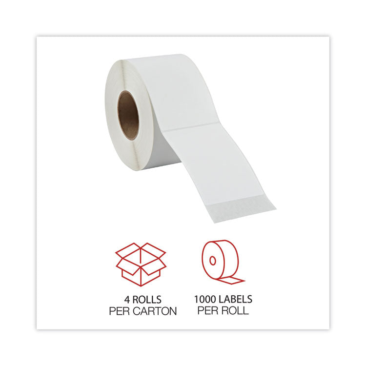 Universal® Thermal Transfer Blank Shipping Labels, Label Printers, 4 x 6, White, 1,000/Roll, 4 Rolls/Carton (UNV598342) Case of 1000