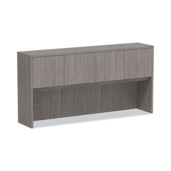 Alera® Alera Valencia Series Hutch with Doors, 4 Compartments, 70.63w x 15d x 35.38h, Gray (ALEVA287215GY)