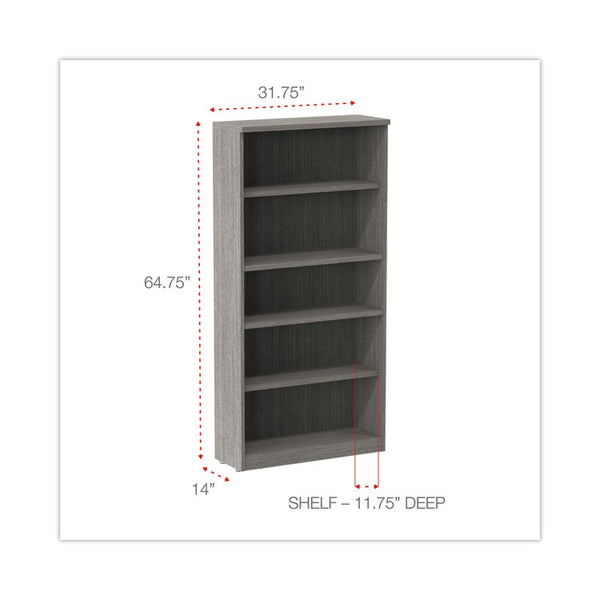 Alera® Alera Valencia Series Bookcase, Five-Shelf, 31.75w x 14d x 64.75h, Gray (ALEVA636632GY)