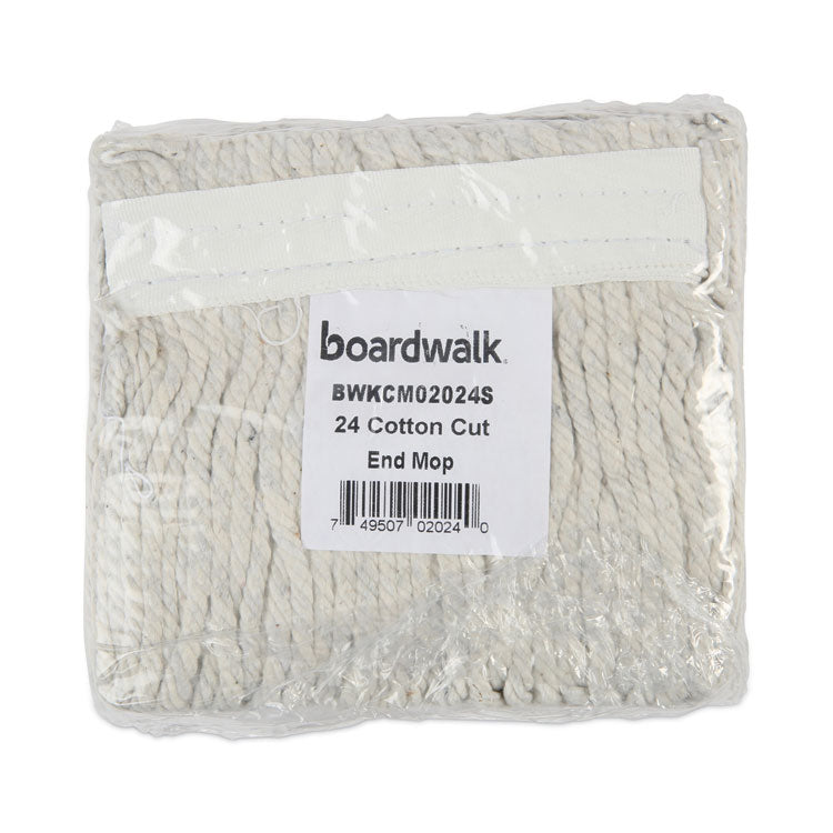 Boardwalk® Banded Cotton Mop Head, #24, White, 12/Carton (BWKCM02024S) Case of 12