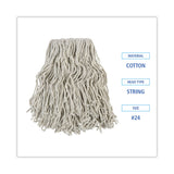 Boardwalk® Banded Cotton Mop Head, #24, White, 12/Carton (BWKCM02024S)