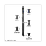 uniball® 207 Plus+ Gel Pen, Retractable, Medium 0.7 mm, Blue Ink, Black Barrel, Dozen (UBC70463) 1 Dozen