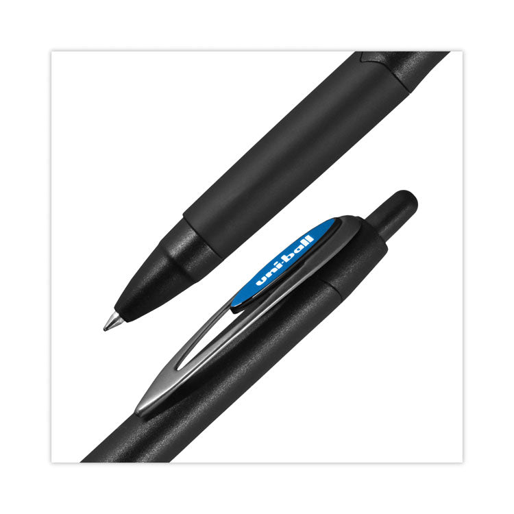 uniball® 207 Plus+ Gel Pen, Retractable, Medium 0.7 mm, Blue Ink, Black Barrel, Dozen (UBC70463) 1 Dozen